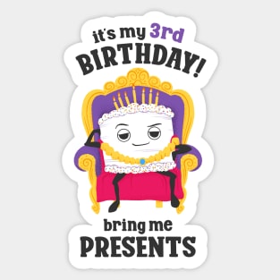 Funny Birthday Party - Cake and Presents - King or Queen for a Day Sticker